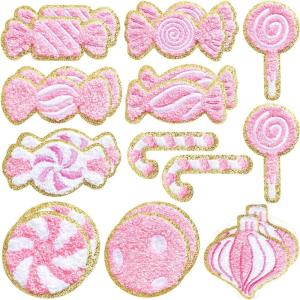 imageGeosar 20 Pcs Halloween Self Adhesive Patches Boo Cute Ghost Sew on Stickers Applique Washable for DIY Crafts T Shirt Clothing Jackets Backpacks Jeans Party Decorations Pink BooPink Candy