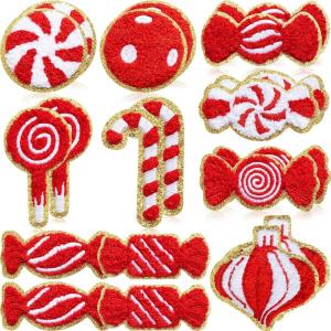 imageGeosar 20 Pcs Halloween Self Adhesive Patches Boo Cute Ghost Sew on Stickers Applique Washable for DIY Crafts T Shirt Clothing Jackets Backpacks Jeans Party Decorations Pink BooRed Candy