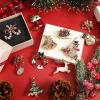 image12 Pcs Christmas Brooches Xmas Rhinestone Crystal Brooch Pins Santa Claus Snowflake Bell Bow Knot Reindeer Boots Garland Christmas Stockings and Tree Pins for Xmas Holiday Party Celebration