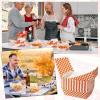 imageGeosar 100 Pcs Gingham Party Supply Disposable Paper Food Tray Bulk Disposable Food Boat with Checkered Wax Paper Sheet Checkered Wrapping Supply for Carnival Picnic Birthday Party Orange BlackOrange