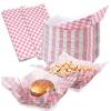 imageGeosar 100 Pcs Gingham Party Supply Disposable Paper Food Tray Bulk Disposable Food Boat with Checkered Wax Paper Sheet Checkered Wrapping Supply for Carnival Picnic Birthday Party Orange BlackPink White