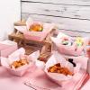 imageGeosar 100 Pcs Gingham Party Supply Disposable Paper Food Tray Bulk Disposable Food Boat with Checkered Wax Paper Sheet Checkered Wrapping Supply for Carnival Picnic Birthday Party Orange BlackLight Pink