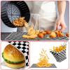 imageGeosar 100 Pcs Gingham Party Supply Disposable Paper Food Tray Bulk Disposable Food Boat with Checkered Wax Paper Sheet Checkered Wrapping Supply for Carnival Picnic Birthday Party Orange BlackBlack White