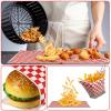 imageGeosar 100 Pcs Gingham Party Supply Disposable Paper Food Tray Bulk Disposable Food Boat with Checkered Wax Paper Sheet Checkered Wrapping Supply for Carnival Picnic Birthday Party Orange BlackRed