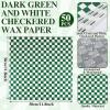 imageGeosar 100 Pcs Gingham Party Supply Disposable Paper Food Tray Bulk Disposable Food Boat with Checkered Wax Paper Sheet Checkered Wrapping Supply for Carnival Picnic Birthday Party Orange BlackDark Green White
