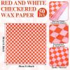 imageGeosar 100 Pcs Gingham Party Supply Disposable Paper Food Tray Bulk Disposable Food Boat with Checkered Wax Paper Sheet Checkered Wrapping Supply for Carnival Picnic Birthday Party Orange BlackOrange Pink