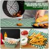 imageGeosar 100 Pcs Gingham Party Supply Disposable Paper Food Tray Bulk Disposable Food Boat with Checkered Wax Paper Sheet Checkered Wrapping Supply for Carnival Picnic Birthday Party Orange BlackDark Green White