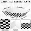 imageGeosar 100 Pcs Gingham Party Supply Disposable Paper Food Tray Bulk Disposable Food Boat with Checkered Wax Paper Sheet Checkered Wrapping Supply for Carnival Picnic Birthday Party Orange BlackBlack White
