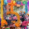 imageGeosar 118 Pcs Mexican Party Decorations Include Marigold Flowers Dia De Los Muertos Banner for Day of The Dead Cinco De Mayo Mexican Fiesta Party Diwali Supplies OrangeOrange