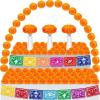 imageGeosar 118 Pcs Mexican Party Decorations Include Marigold Flowers Dia De Los Muertos Banner for Day of The Dead Cinco De Mayo Mexican Fiesta Party Diwali Supplies OrangeOrange