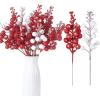 imageGeosar 36 Pcs Christmas Glittered Berries Stems 79 Inch Artificial Berries Sprays Branches Floral Pick for Christmas Tree Ornament DIY Xmas Wreath Crafts Home DecorTurquoisePure ColorWhite  Red  Multicolor