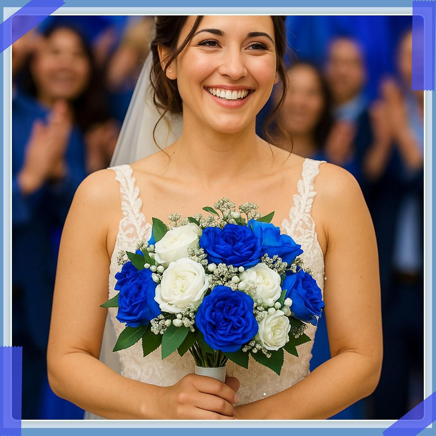 imageGeosar 16 Bundles Artificial Peonies Flowers Fake Silk Peony Bouquet Faux Peonies Flowers Bulk for Decoration Vase Floral Arrangements Wedding Party Table Dusty PinkDusty RoseRoyal Blue  White