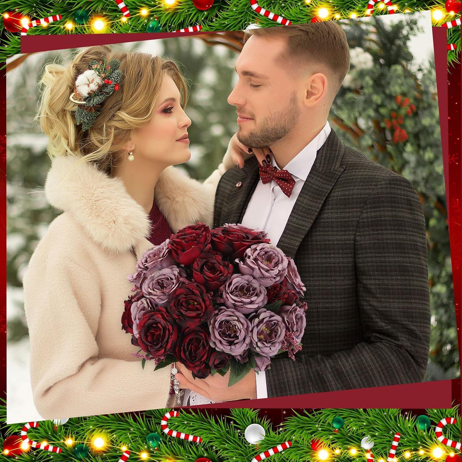 imageGeosar 16 Bundles Artificial Peonies Flowers Fake Silk Peony Bouquet Faux Peonies Flowers Bulk for Decoration Vase Floral Arrangements Wedding Party Table Dusty PinkDusty RoseWine Red  Gray