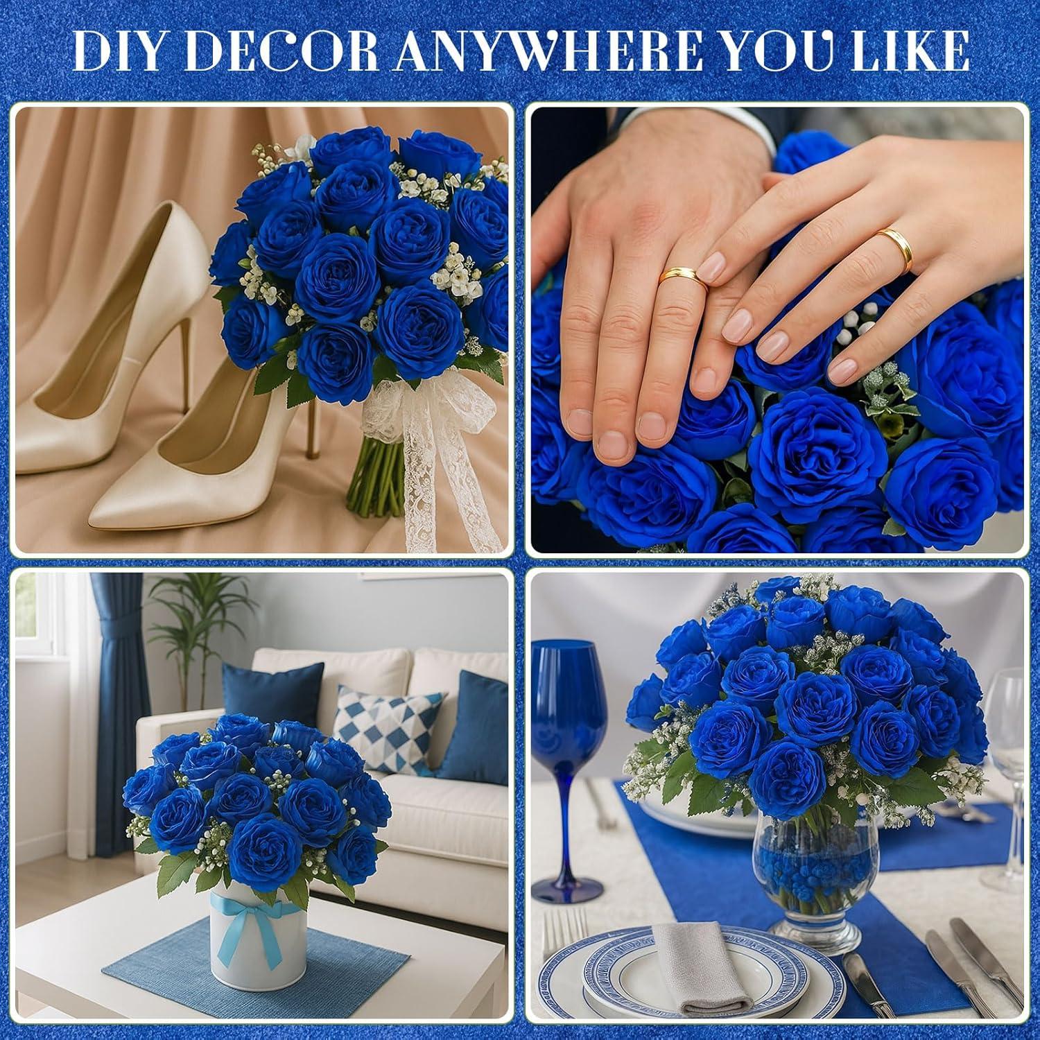 imageGeosar 16 Bundles Artificial Peonies Flowers Fake Silk Peony Bouquet Faux Peonies Flowers Bulk for Decoration Vase Floral Arrangements Wedding Party Table Dusty PinkDusty RoseRoyal Blue