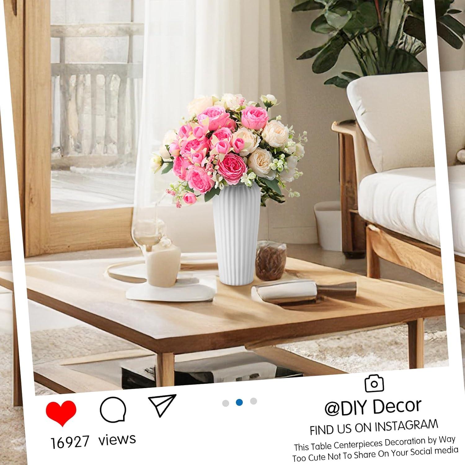 imageGeosar 16 Bundles Artificial Peonies Flowers Fake Silk Peony Bouquet Faux Peonies Flowers Bulk for Decoration Vase Floral Arrangements Wedding Party Table Dusty PinkDusty RosePink  Champagne