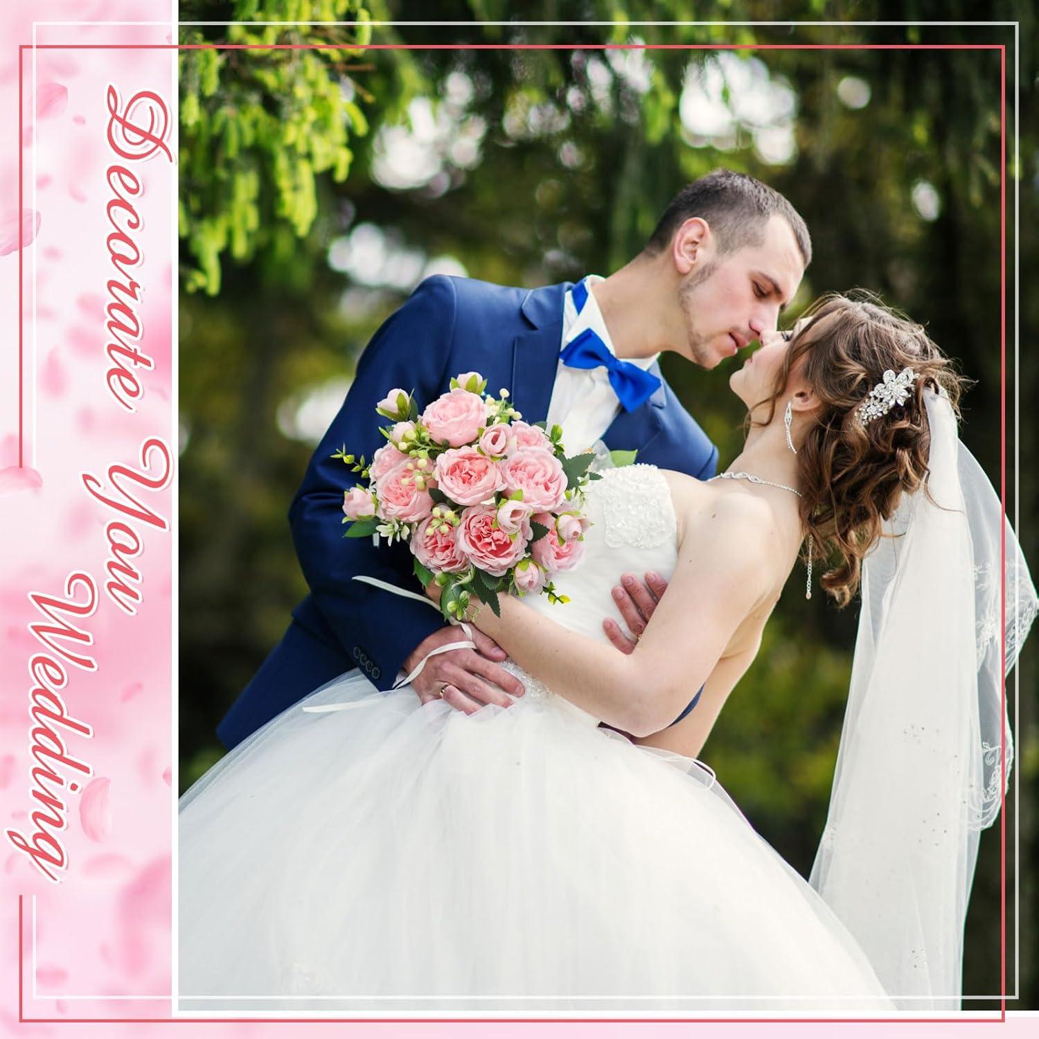 imageGeosar 16 Bundles Artificial Peonies Flowers Fake Silk Peony Bouquet Faux Peonies Flowers Bulk for Decoration Vase Floral Arrangements Wedding Party Table Dusty PinkDusty RosePink