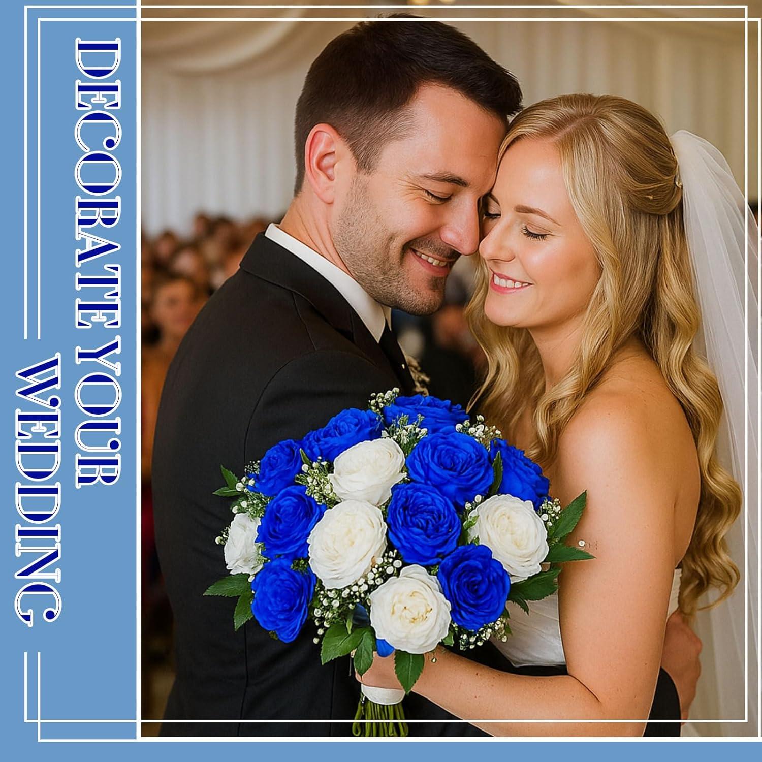 imageGeosar 16 Bundles Artificial Peonies Flowers Fake Silk Peony Bouquet Faux Peonies Flowers Bulk for Decoration Vase Floral Arrangements Wedding Party Table Dusty PinkDusty RoseRoyal Blue  White