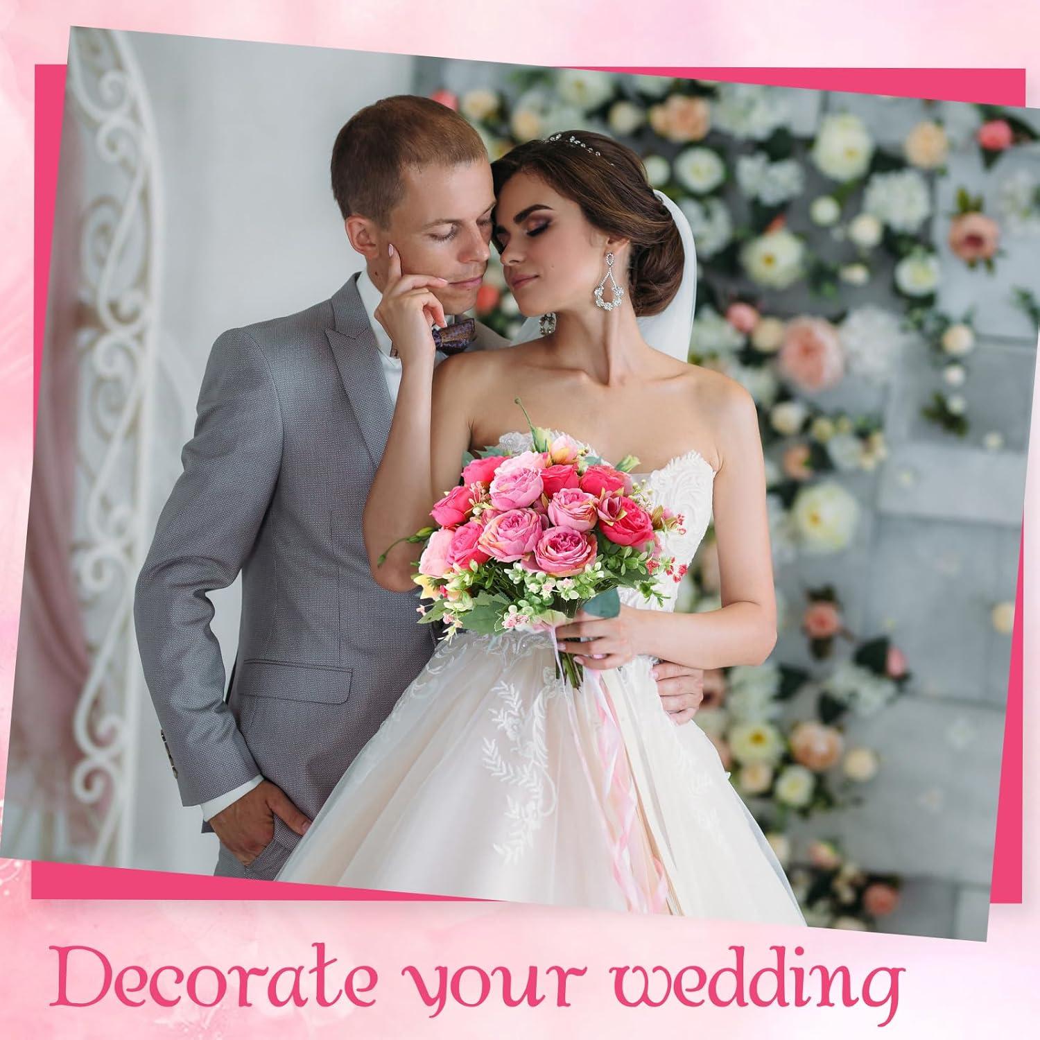 imageGeosar 16 Bundles Artificial Peonies Flowers Fake Silk Peony Bouquet Faux Peonies Flowers Bulk for Decoration Vase Floral Arrangements Wedding Party Table Dusty PinkDusty RoseRose Pink  Light Pink