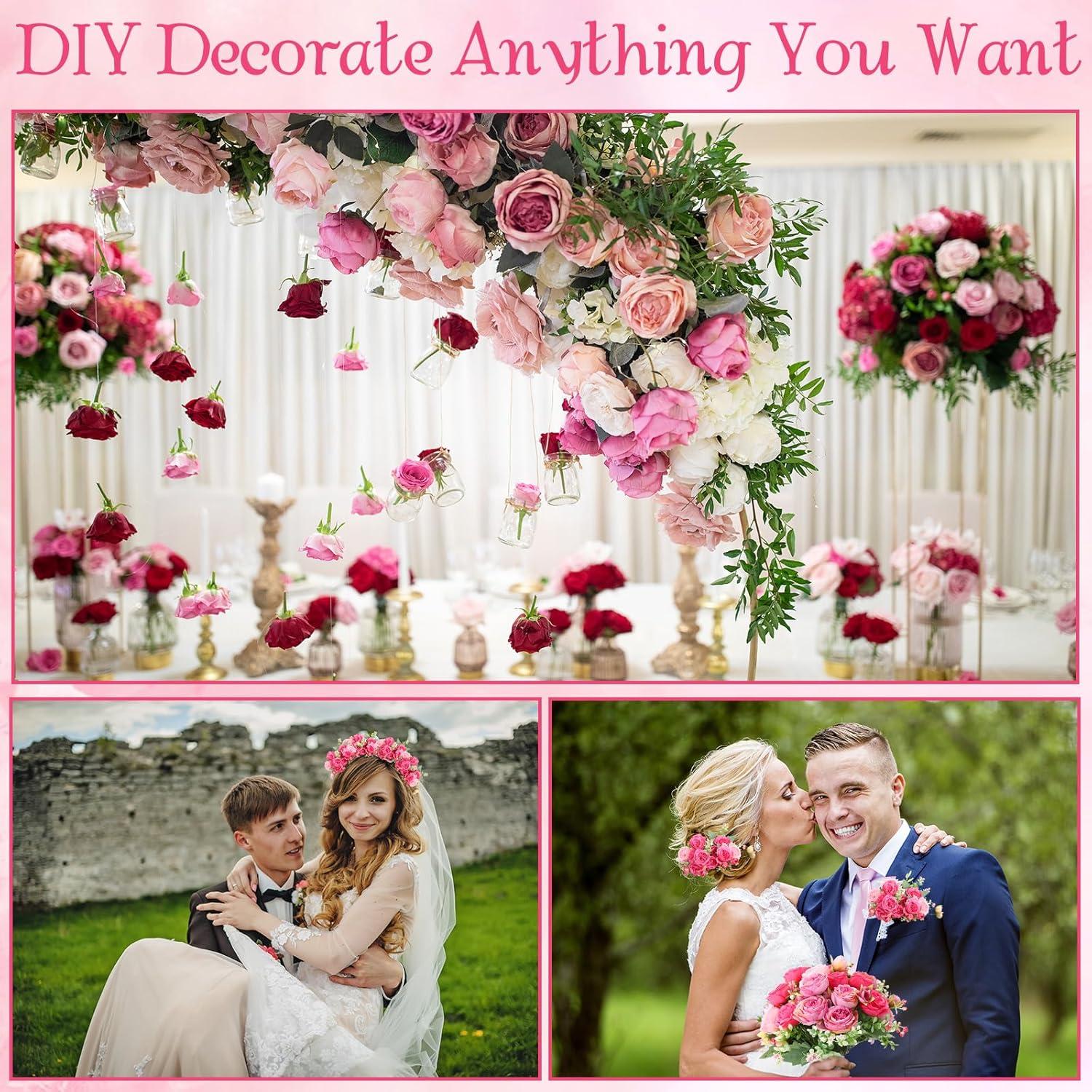 imageGeosar 16 Bundles Artificial Peonies Flowers Fake Silk Peony Bouquet Faux Peonies Flowers Bulk for Decoration Vase Floral Arrangements Wedding Party Table Dusty PinkDusty RoseRose Pink  Light Pink