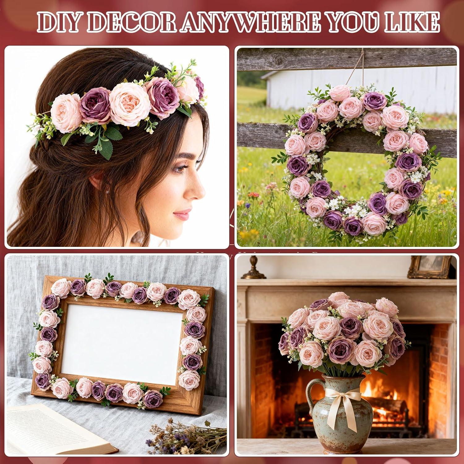 imageGeosar 16 Bundles Artificial Peonies Flowers Fake Silk Peony Bouquet Faux Peonies Flowers Bulk for Decoration Vase Floral Arrangements Wedding Party Table Dusty PinkDusty RoseDusty Rose