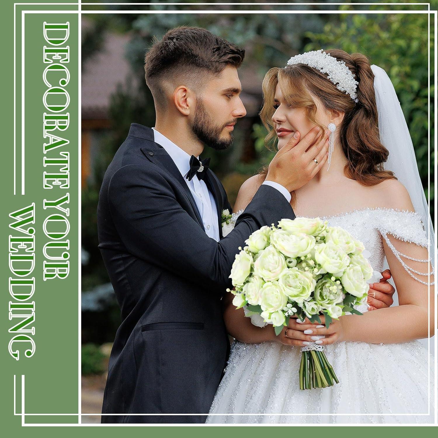 imageGeosar 16 Bundles Artificial Peonies Flowers Fake Silk Peony Bouquet Faux Peonies Flowers Bulk for Decoration Vase Floral Arrangements Wedding Party Table Dusty PinkDusty RoseGreen