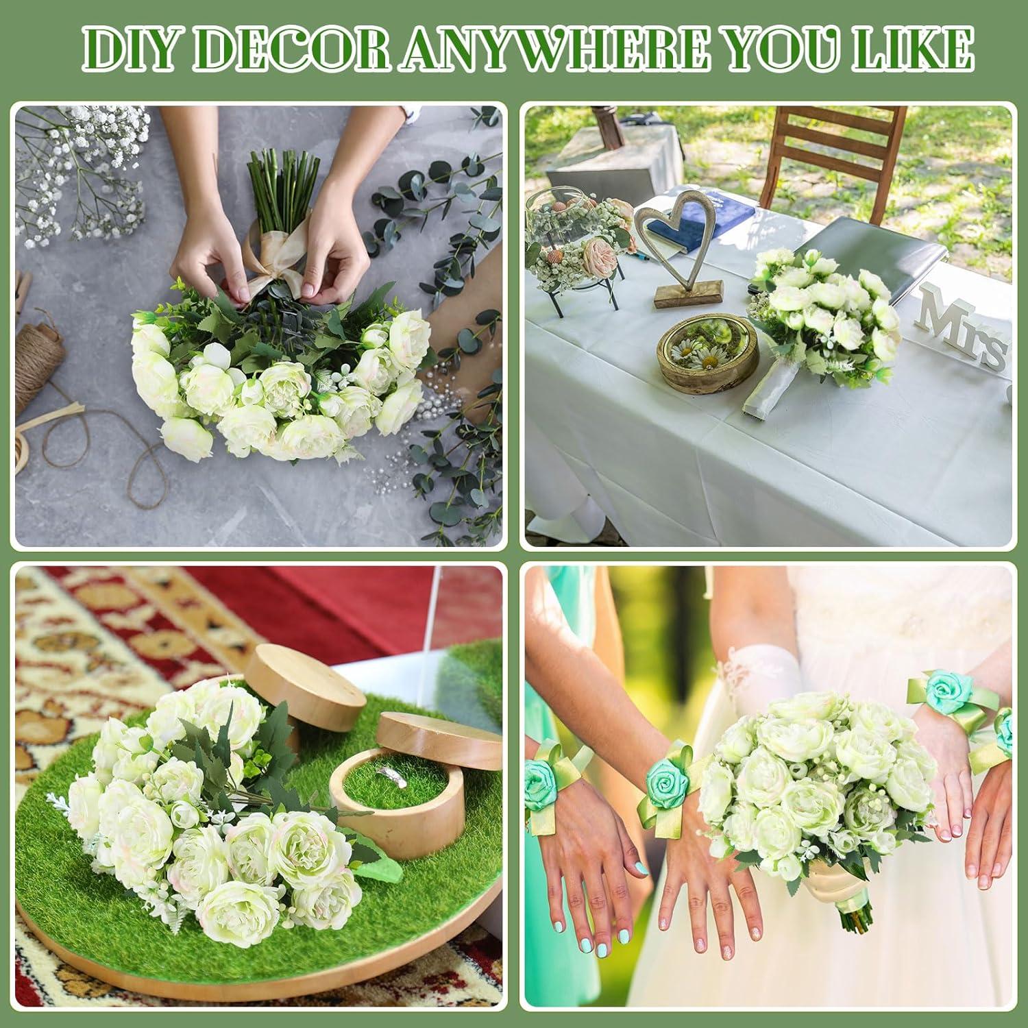 imageGeosar 16 Bundles Artificial Peonies Flowers Fake Silk Peony Bouquet Faux Peonies Flowers Bulk for Decoration Vase Floral Arrangements Wedding Party Table Dusty PinkDusty RoseGreen