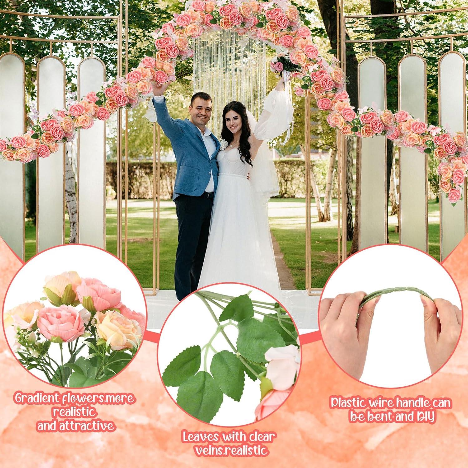 imageGeosar 16 Bundles Artificial Peonies Flowers Fake Silk Peony Bouquet Faux Peonies Flowers Bulk for Decoration Vase Floral Arrangements Wedding Party Table Dusty PinkDusty RosePink  Yellow