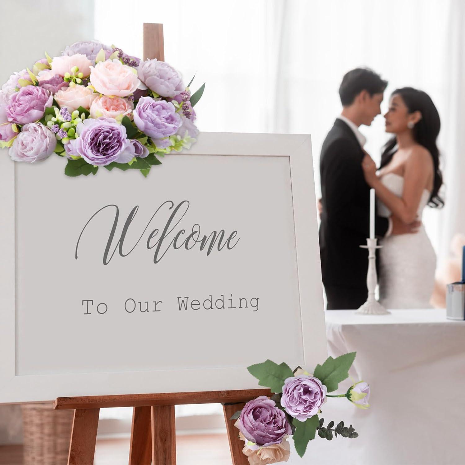 imageGeosar 16 Bundles Artificial Peonies Flowers Fake Silk Peony Bouquet Faux Peonies Flowers Bulk for Decoration Vase Floral Arrangements Wedding Party Table Dusty PinkDusty RoseGray Purple  Light Purple