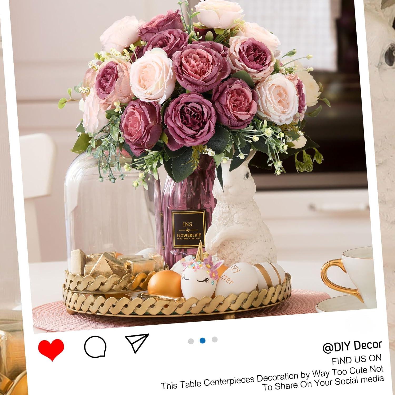 imageGeosar 16 Bundles Artificial Peonies Flowers Fake Silk Peony Bouquet Faux Peonies Flowers Bulk for Decoration Vase Floral Arrangements Wedding Party Table Dusty PinkDusty RoseDusty Pink  Dusty Rose