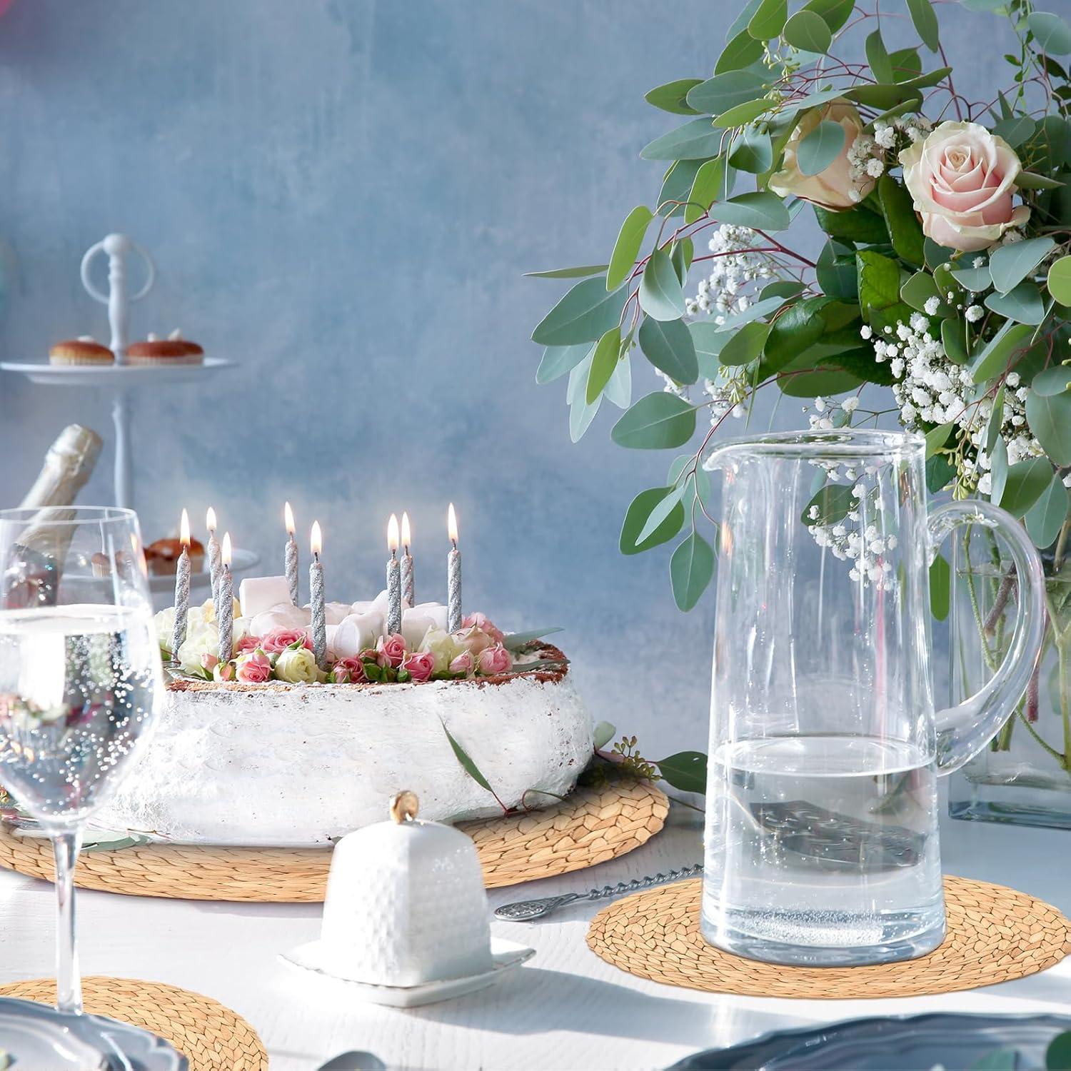 imageGeosar 200 Disposable Paper Placemats and Coasters Set Paper Woven Placemat with Coasters Outdoor Indoor for Farmhouse Rustic Dining Table Decoration Shower BirthdayLight Brown Woven