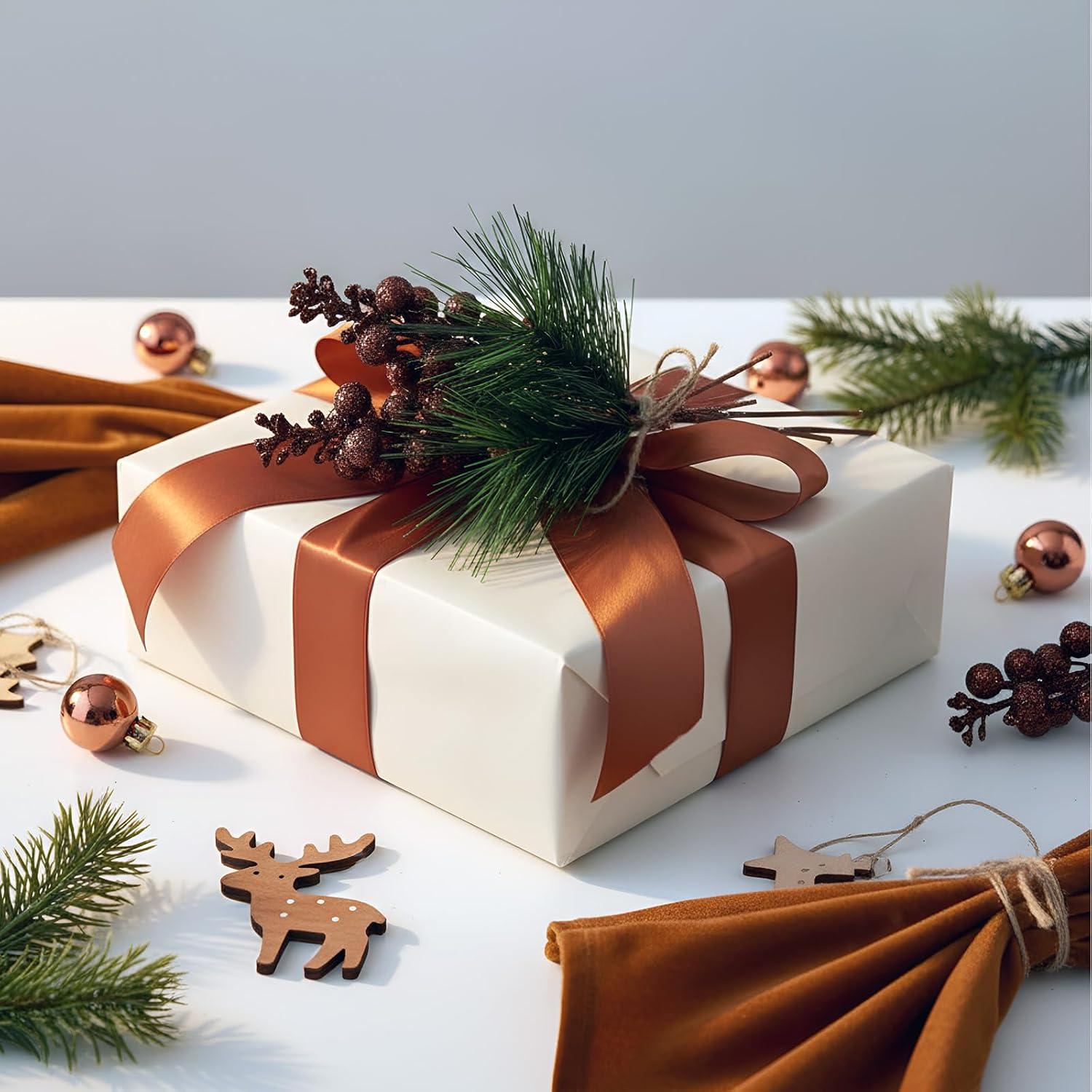 imageGeosar 24 Pieces Christmas Artificial Greenery Pine Branches Small Holly Artificial Berries Picks Bulk for Crafts Wreath Decorations Xmas Tree Party Gift for Christmas Holiday Decor RedCopper