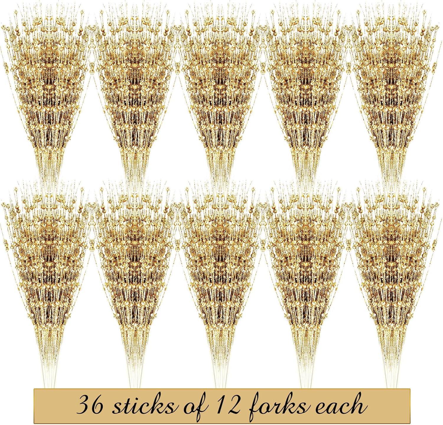 imageGeosar 30 Pcs Christmas Artificial Glitter Berry Stem Decorations 17 Inch Faux Stick Floral Pick Centerpiece Bouquet Flower Bead Twigs for Centerpiece Tree Wreath Xmas Ornaments HomeBurgundyGold