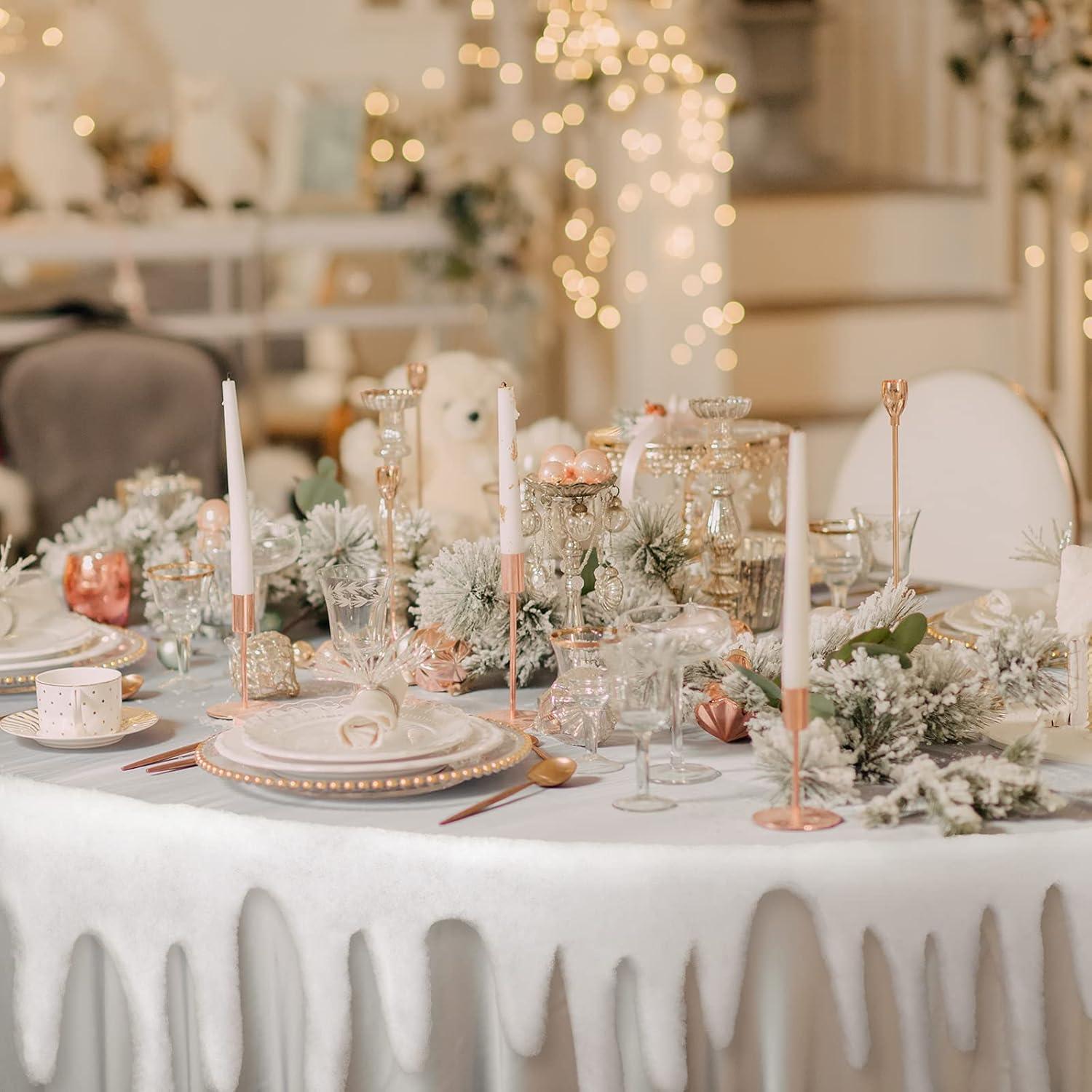 imageGeosar 4 Pieces Christmas Icicle Borders Winter Bulletin Board Borders Snow Decorations Icicle Trim Fringe Garland for Christmas Xmas Holiday Window Sill Mantel Wall Decor