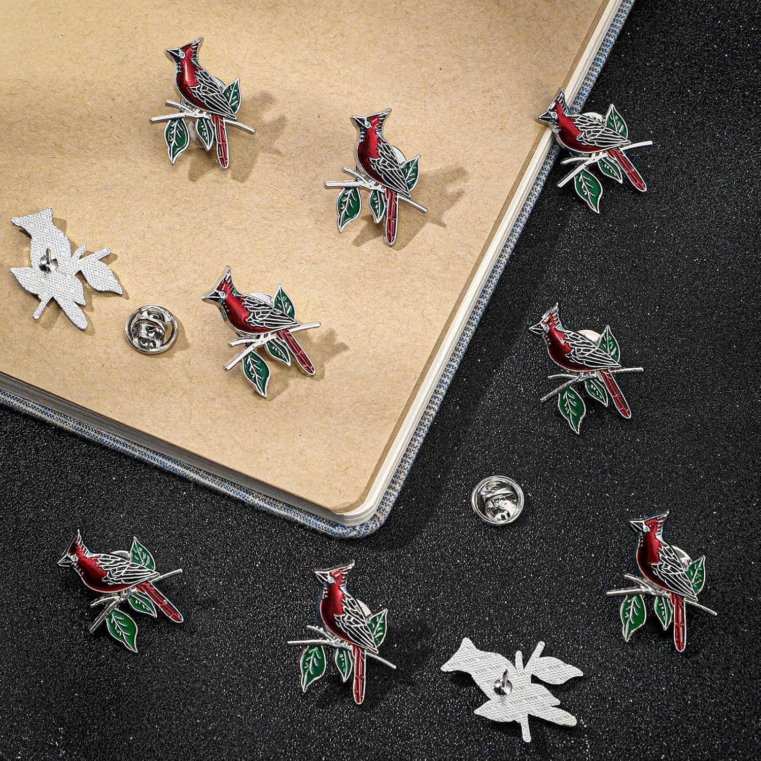 imageGeosar Set of 50 Memorial Cardinal Sign Pins Set Funeral Pocket Token Guardian Pocket Oil Dropped Cardinal Pins I Am with You Always Cards Organza Bags Religious PresentsFashionFashion