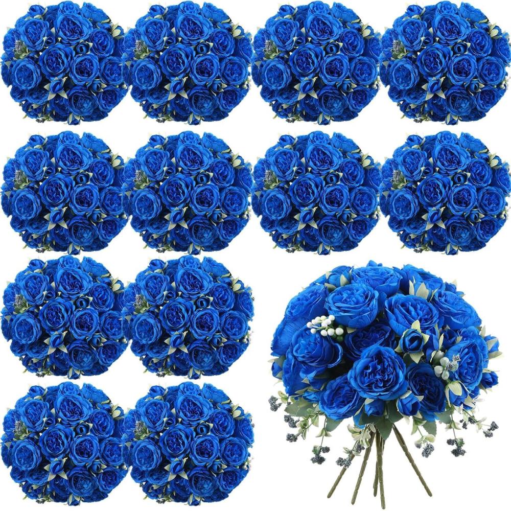 imageGeosar 16 Bundles Artificial Peonies Flowers Fake Silk Peony Bouquet Faux Peonies Flowers Bulk for Decoration Vase Floral Arrangements Wedding Party Table Dusty PinkDusty RoseRoyal Blue