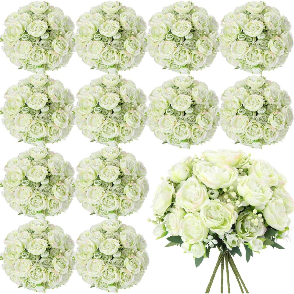 imageGeosar 16 Bundles Artificial Peonies Flowers Fake Silk Peony Bouquet Faux Peonies Flowers Bulk for Decoration Vase Floral Arrangements Wedding Party Table Dusty PinkDusty RoseGreen