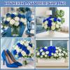 imageGeosar 16 Bundles Artificial Peonies Flowers Fake Silk Peony Bouquet Faux Peonies Flowers Bulk for Decoration Vase Floral Arrangements Wedding Party Table Dusty PinkDusty RoseRoyal Blue  White