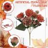 imageGeosar 16 Bundles Artificial Peonies Flowers Fake Silk Peony Bouquet Faux Peonies Flowers Bulk for Decoration Vase Floral Arrangements Wedding Party Table Dusty PinkDusty RoseOrange  Brown