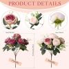 imageGeosar 16 Bundles Artificial Peonies Flowers Fake Silk Peony Bouquet Faux Peonies Flowers Bulk for Decoration Vase Floral Arrangements Wedding Party Table Dusty PinkDusty RoseDusty Pink  Dusty Rose