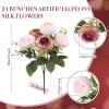 imageGeosar 16 Bundles Artificial Peonies Flowers Fake Silk Peony Bouquet Faux Peonies Flowers Bulk for Decoration Vase Floral Arrangements Wedding Party Table Dusty PinkDusty RoseDusty Rose