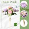 imageGeosar 16 Bundles Artificial Peonies Flowers Fake Silk Peony Bouquet Faux Peonies Flowers Bulk for Decoration Vase Floral Arrangements Wedding Party Table Dusty PinkDusty RoseGray Purple  Light Purple