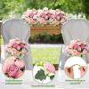 imageGeosar 16 Bundles Artificial Peonies Flowers Fake Silk Peony Bouquet Faux Peonies Flowers Bulk for Decoration Vase Floral Arrangements Wedding Party Table Dusty PinkDusty RoseRusset Red  Light Pink
