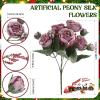 imageGeosar 16 Bundles Artificial Peonies Flowers Fake Silk Peony Bouquet Faux Peonies Flowers Bulk for Decoration Vase Floral Arrangements Wedding Party Table Dusty PinkDusty RoseWine Red  Gray
