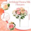 imageGeosar 16 Bundles Artificial Peonies Flowers Fake Silk Peony Bouquet Faux Peonies Flowers Bulk for Decoration Vase Floral Arrangements Wedding Party Table Dusty PinkDusty RosePink  Yellow