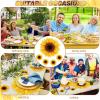 imageGeosar 200 Disposable Paper Placemats and Coasters Set Paper Woven Placemat with Coasters Outdoor Indoor for Farmhouse Rustic Dining Table Decoration Shower BirthdaySunflower