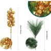 imageGeosar 24 Pieces Christmas Artificial Greenery Pine Branches Small Holly Artificial Berries Picks Bulk for Crafts Wreath Decorations Xmas Tree Party Gift for Christmas Holiday Decor RedGold
