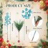 imageGeosar 24 Pieces Christmas Artificial Greenery Pine Branches Small Holly Artificial Berries Picks Bulk for Crafts Wreath Decorations Xmas Tree Party Gift for Christmas Holiday Decor RedBlue