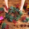 imageGeosar 24 Pieces Christmas Artificial Greenery Pine Branches Small Holly Artificial Berries Picks Bulk for Crafts Wreath Decorations Xmas Tree Party Gift for Christmas Holiday Decor RedRed