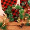 imageGeosar 24 Pieces Christmas Artificial Greenery Pine Branches Small Holly Artificial Berries Picks Bulk for Crafts Wreath Decorations Xmas Tree Party Gift for Christmas Holiday Decor RedGold