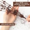 imageGeosar 30 Pcs Christmas Artificial Glitter Berry Stem Decorations 17 Inch Faux Stick Floral Pick Centerpiece Bouquet Flower Bead Twigs for Centerpiece Tree Wreath Xmas Ornaments HomeBurgundyBrown
